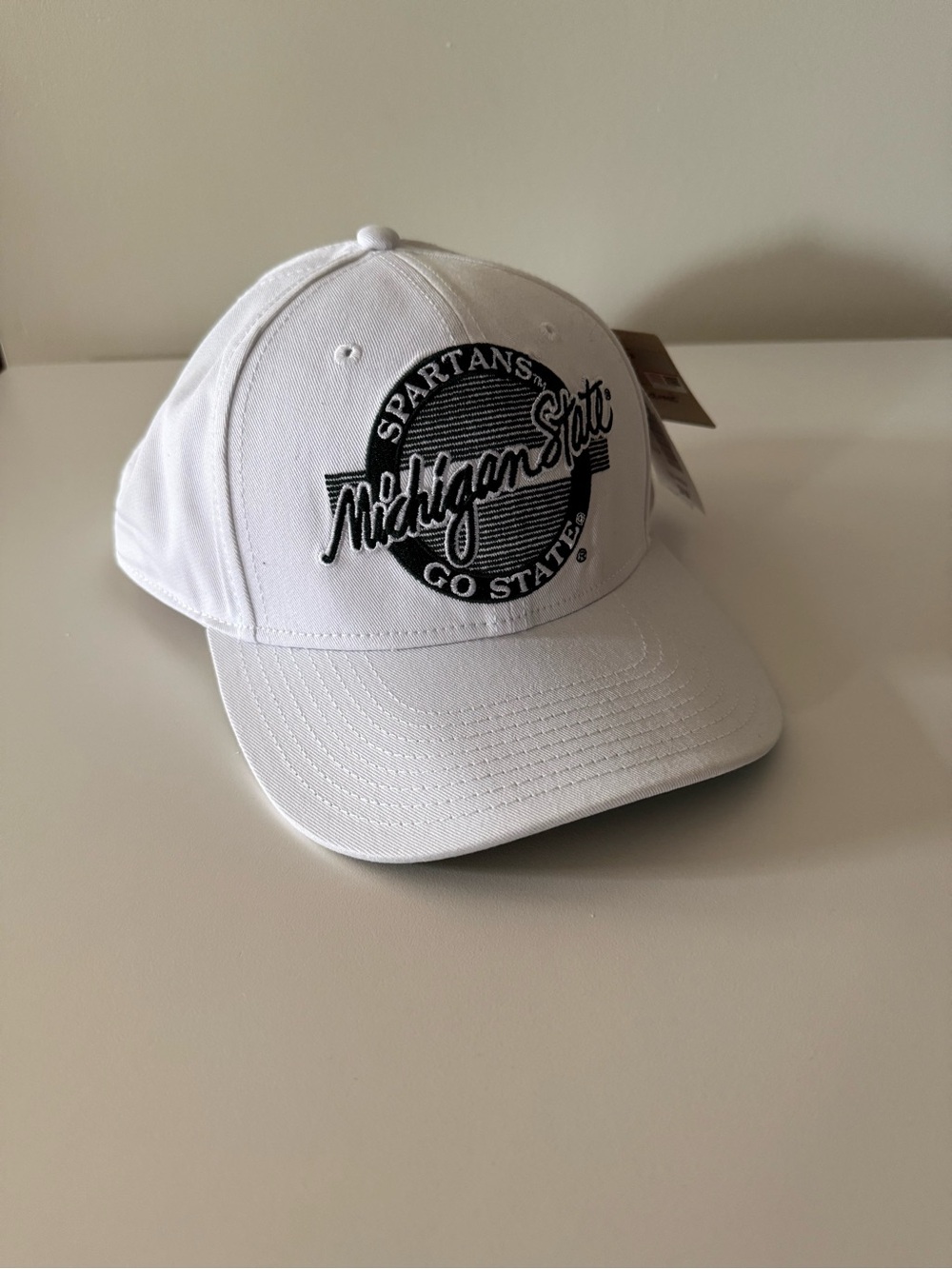 The Game Men's Michigan State Spartans White Retro Circle Adjustable Hat